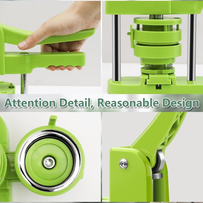 Happizza Button Maker Machine Multiple Sizes, Pin Maker Machine 1+1.25+2.25 inch, Interchangeable Button-Models Badge Button Press Machine with 300 Sets 25+32+58mm Button Maker Supplies&Circle Cutter - Image 5